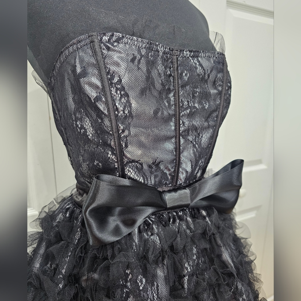 Dolls Kill Goth Gray Black Lace Unholy Mystical Transformation Mini Dress S - Picture 6 of 7